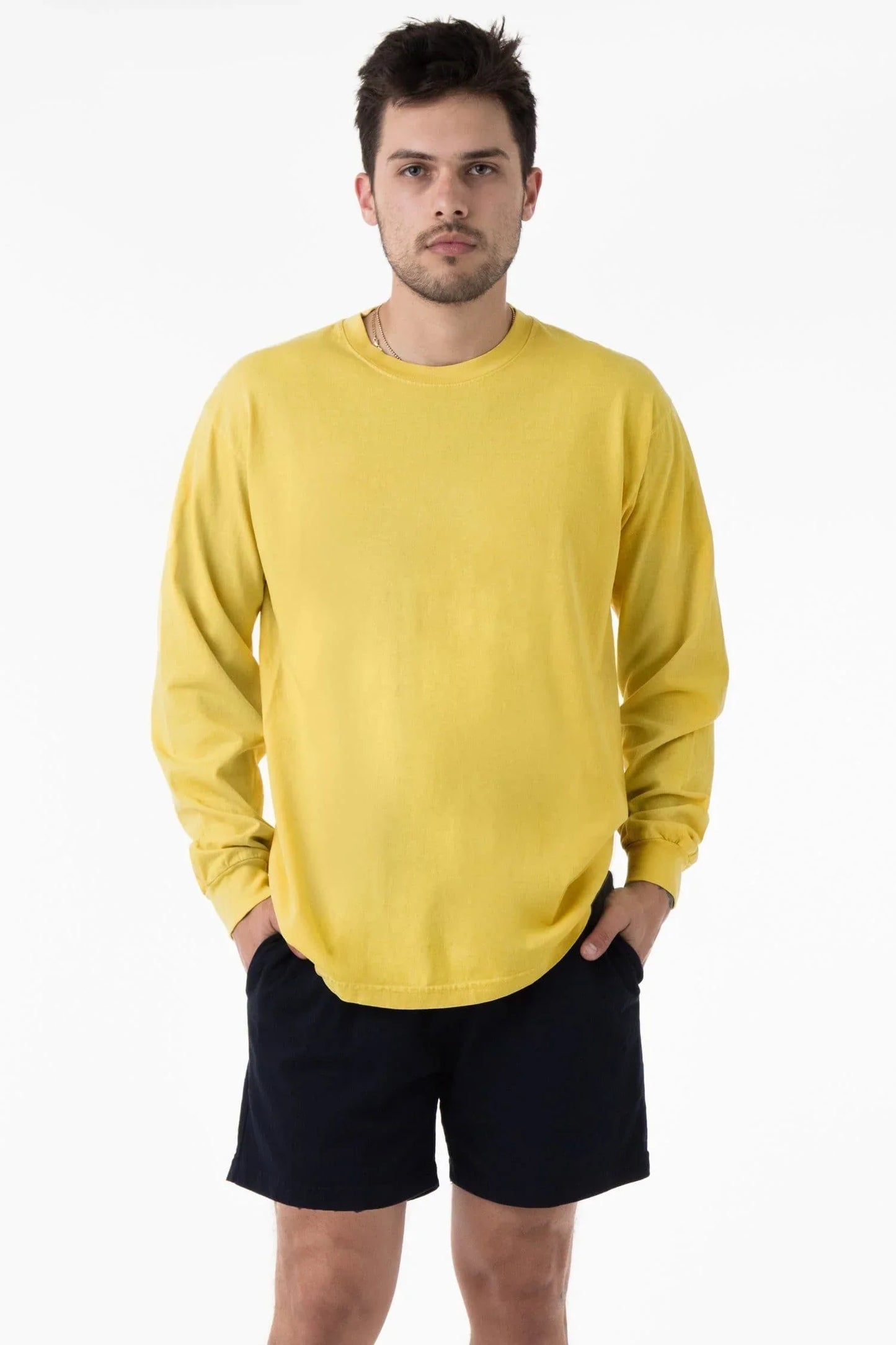 Los Angeles Apparel - 1807GD-B - 6.5oz Long Sleeve Garment Dye Crew Neck T-Shirt (More colors)
