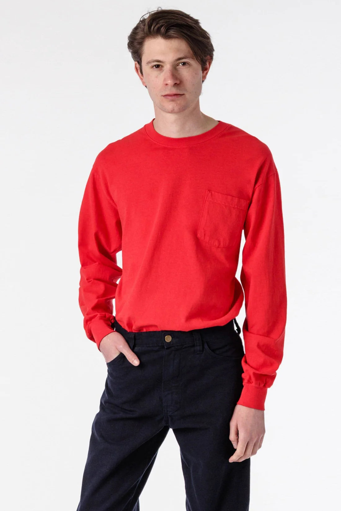 Los Angeles Apparel - 1810GD - Long Sleeve Garment Dye Pocket T-Shirt