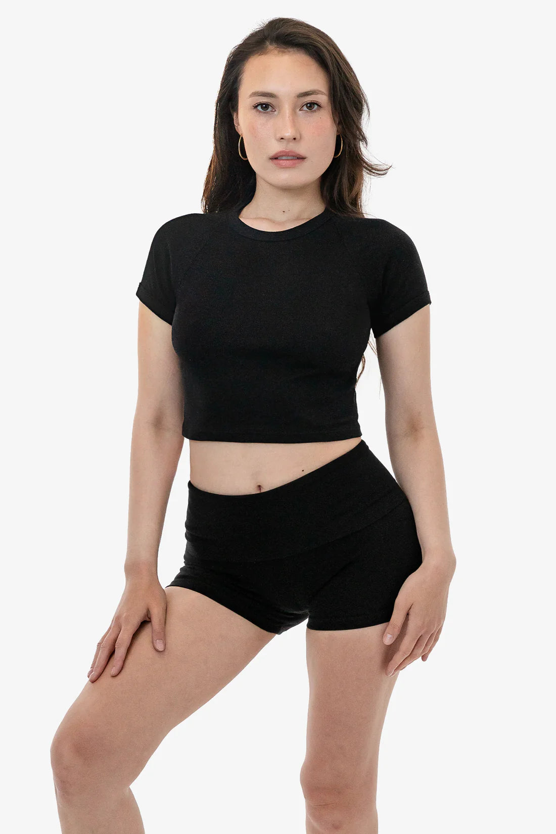 Los Angeles Apparel - 43077 - Baby Rib Short Sleeve Cropped Raglan