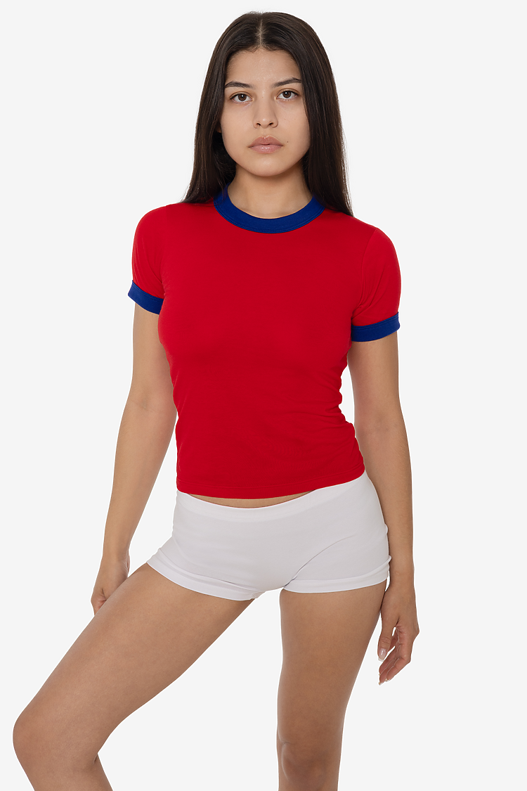 Los Angeles Apparel FF310 WOMENS POLY COTTON RINGER TEE