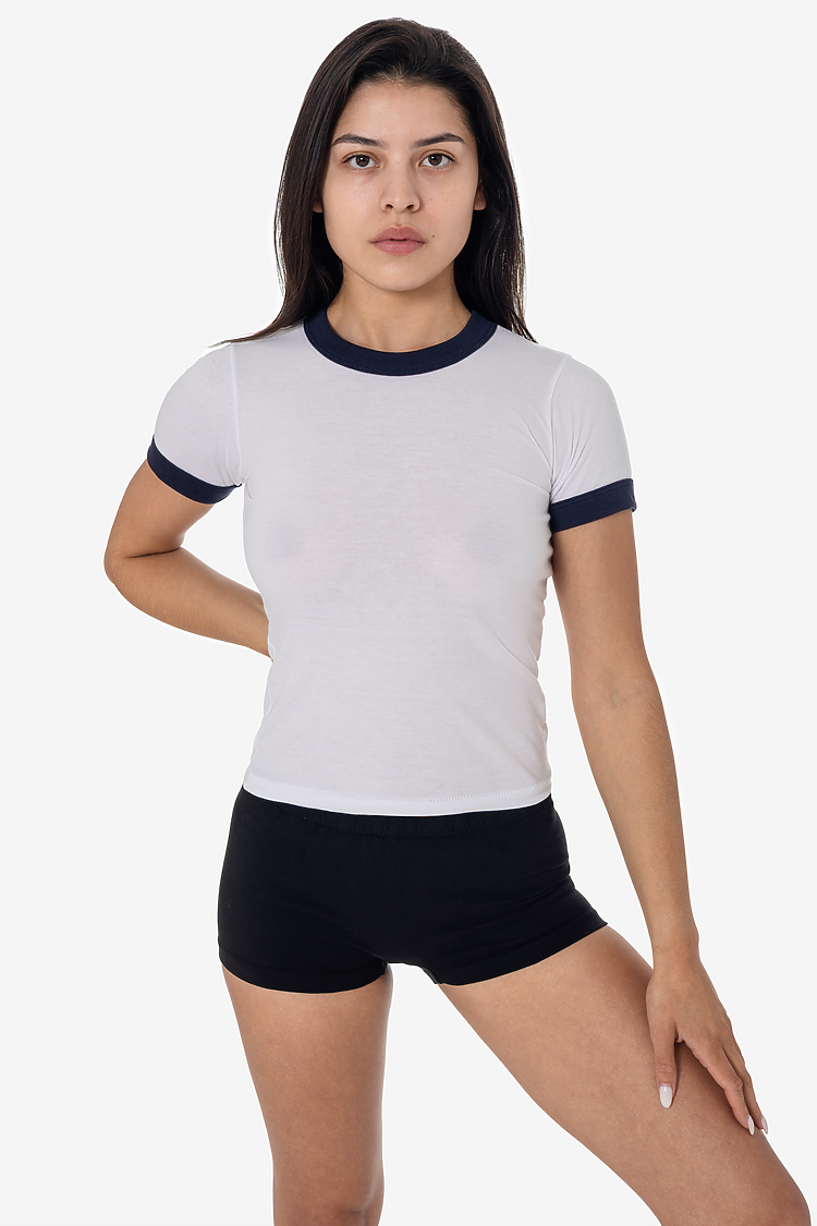 Los Angeles Apparel FF310 WOMENS POLY COTTON RINGER TEE
