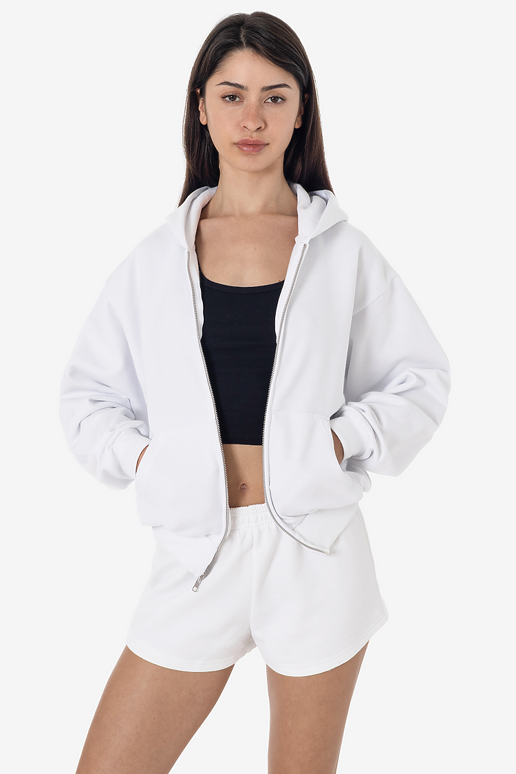 Los Angeles Apparel MWF10 Mid-Weight Crop Zip Hoodie
