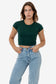 43035 - Cap Sleeve Baby Rib Crop Top