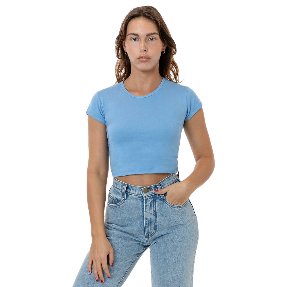 [ JEANS] Crop Scallop Rip Polo T-shirt ★大人気★ Cropped polo shirt