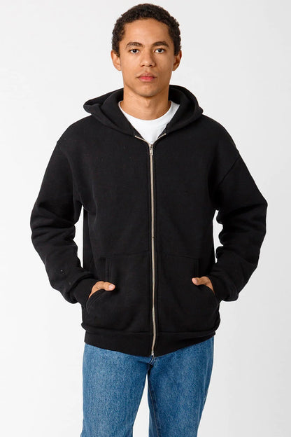 トップス Los Angeles Apparel 14oz Black Hoodie Los Angeles Apparel - HF10 - 14oz. Heavy Fleece Zip Up