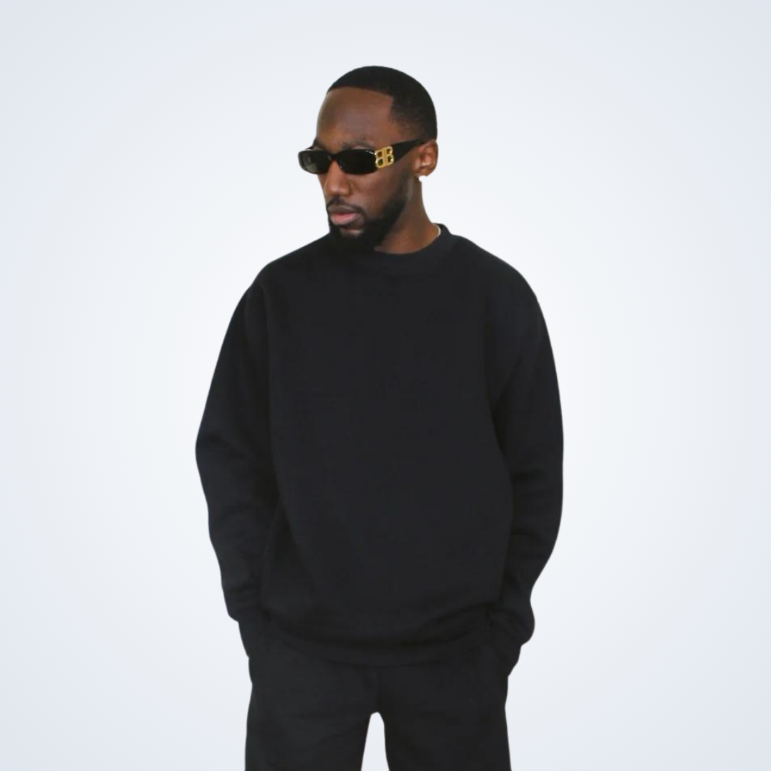 9 Twenty Blanks - Black Crewneck Sweatshirt "Keys" (Heavy Weight)