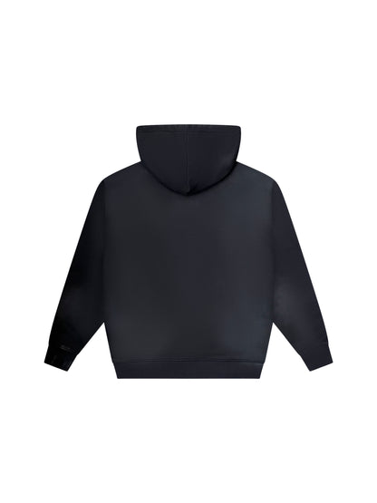 Zipper Hoodies Drop Shoulder Potassium Sprayed Distressed