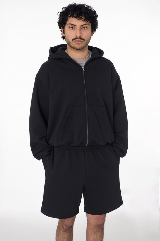 Los Angeles Apparel MWF10 Mid-Weight Crop Zip Hoodie