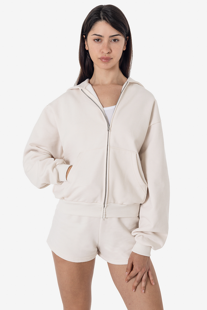 Los Angeles Apparel MWF10 Mid-Weight Crop Zip Hoodie