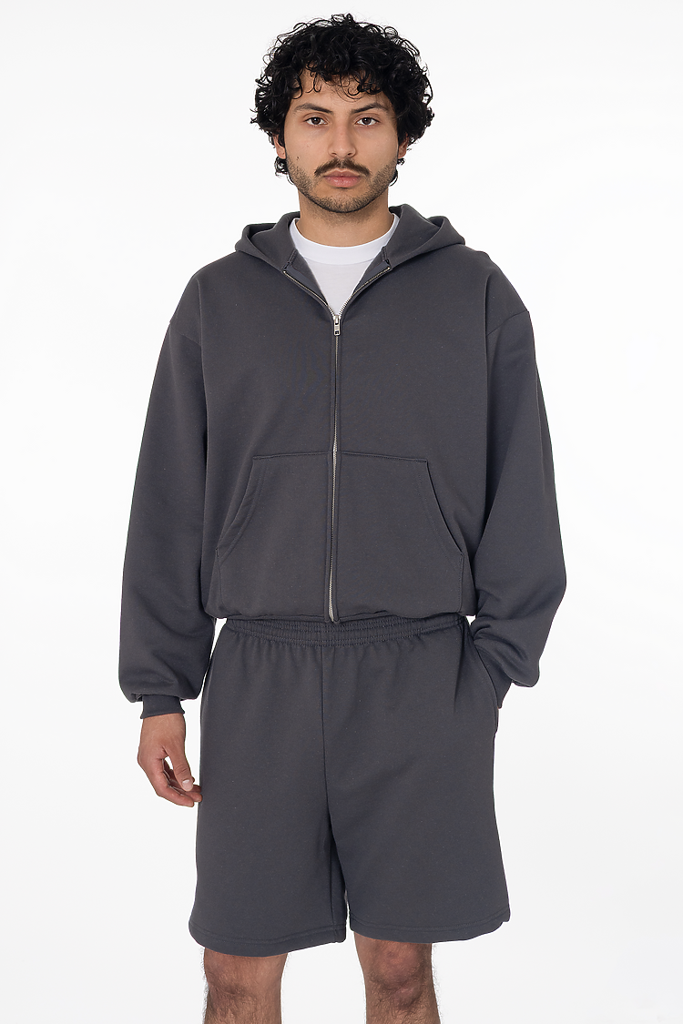 Los Angeles Apparel MWF10 Mid-Weight Crop Zip Hoodie