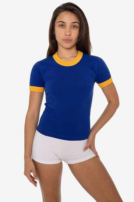 Los Angeles Apparel FF310 WOMENS POLY COTTON RINGER TEE