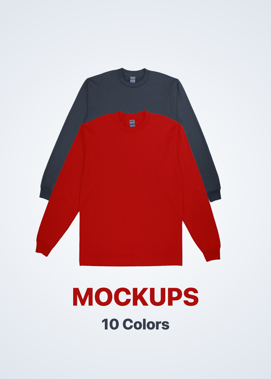 9 Twenty Blanks - "Basics" Classic Long Sleeve T-Shirt Mockups
