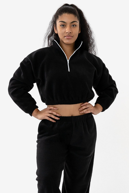 Los Angeles Apparel PF306 Cropped Polar Fleece Half Zip