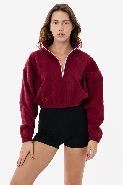 Los Angeles Apparel PF306 Cropped Polar Fleece Half Zip