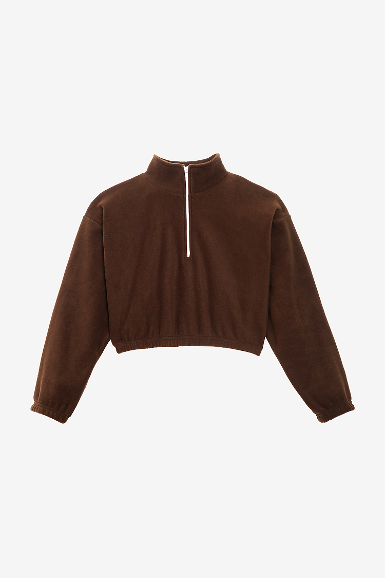 Los Angeles Apparel PF306 Cropped Polar Fleece Half Zip