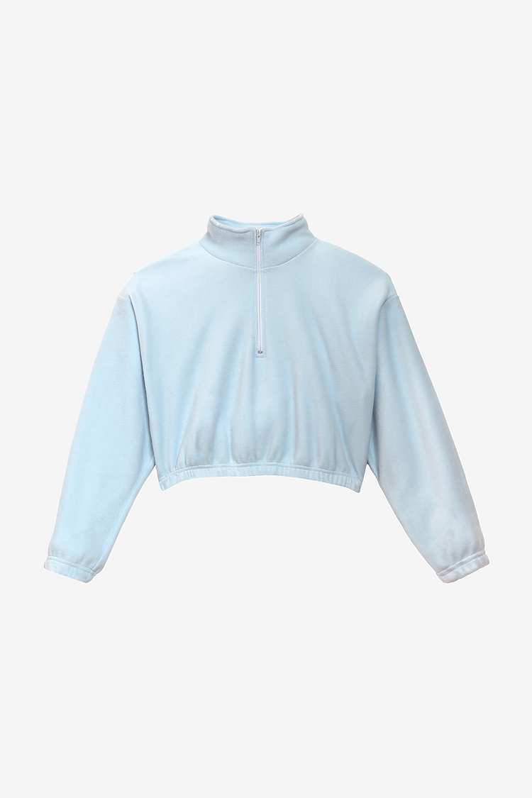 Los Angeles Apparel PF306 Cropped Polar Fleece Half Zip