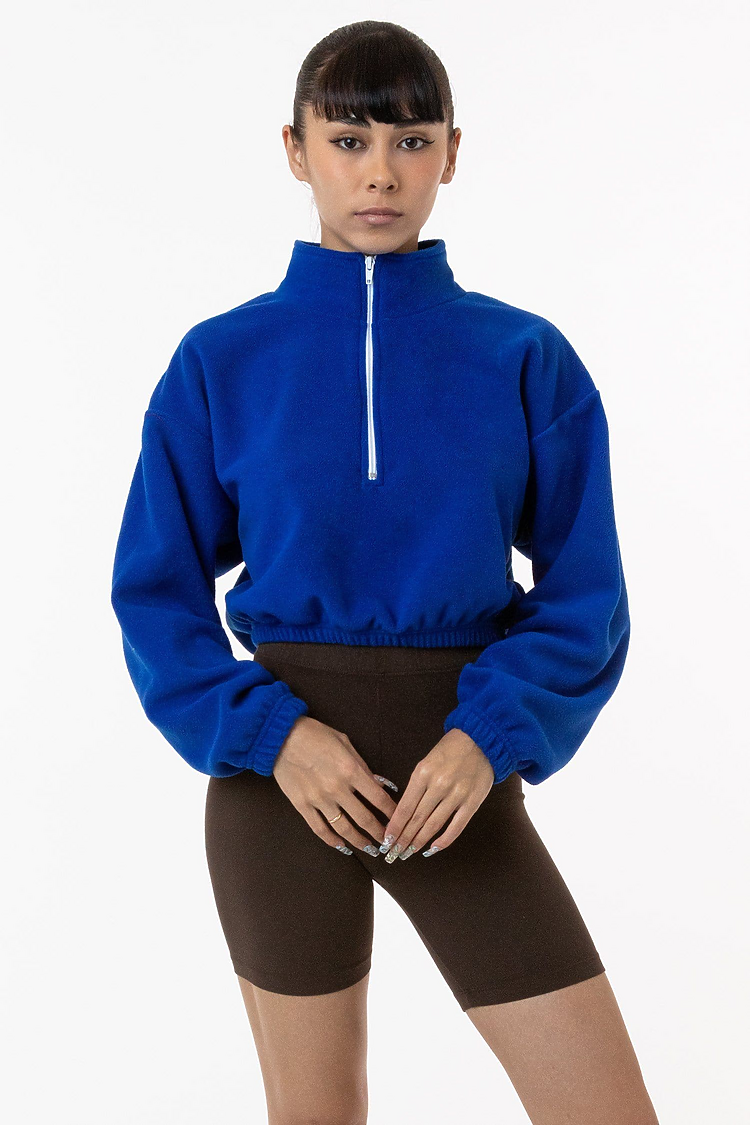 Los Angeles Apparel PF306 Cropped Polar Fleece Half Zip