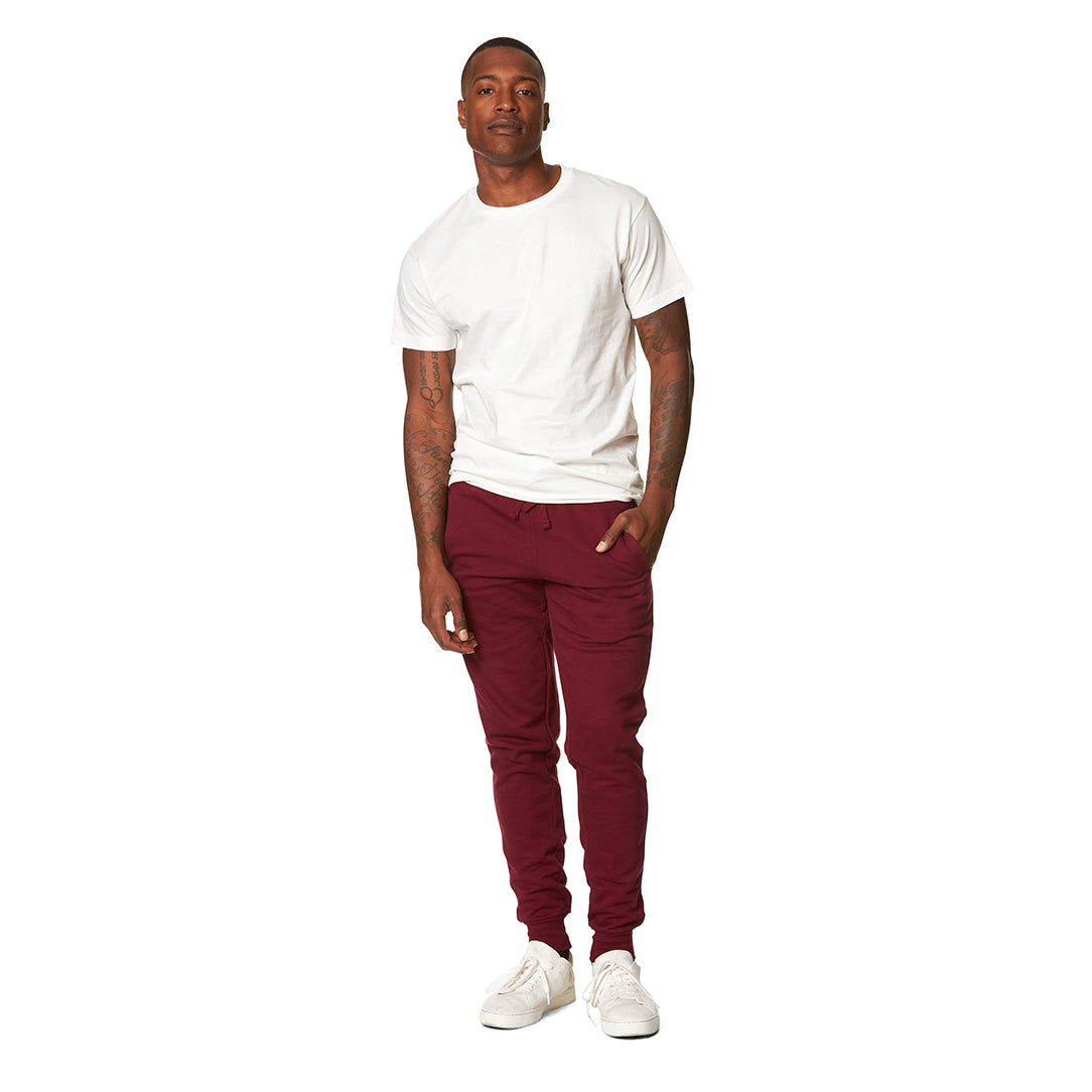 Maroon joggers online outfit