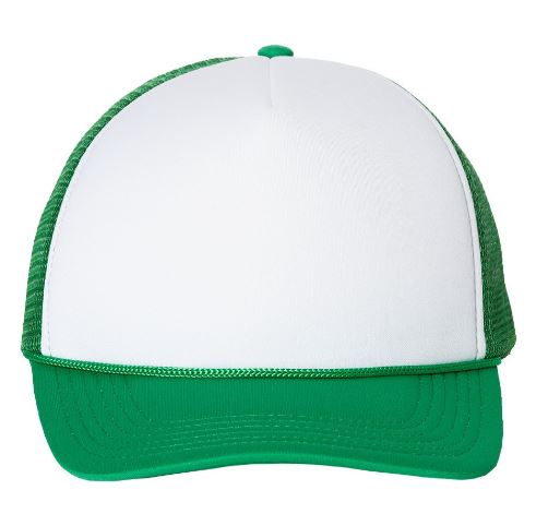 Supreme Vintage White and Green Foam Trucker Hat Blank Front Snapback Mesh  Back